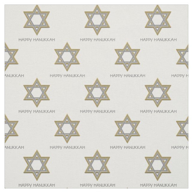 Tecido FELIZ HANUKKAH | Star of David Customizable Text (Modelo)