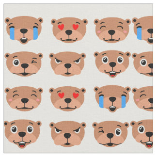 Tecido feliz menininho emoji kawaii
