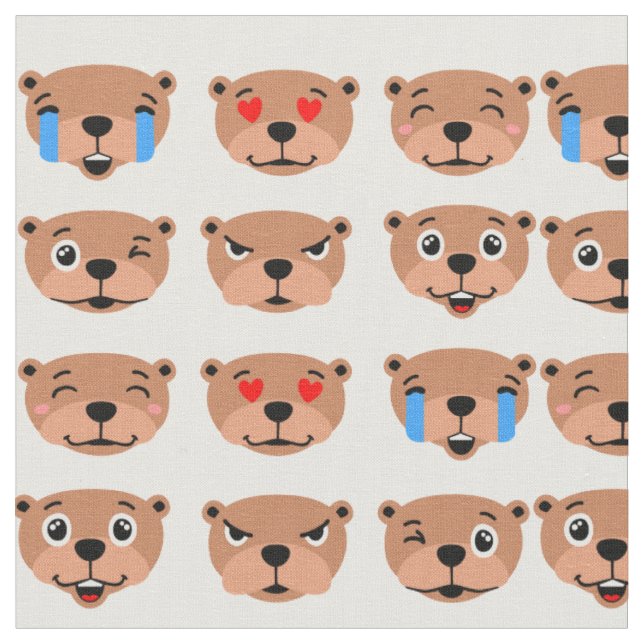 Tecido feliz menininho emoji kawaii (Detalhe)