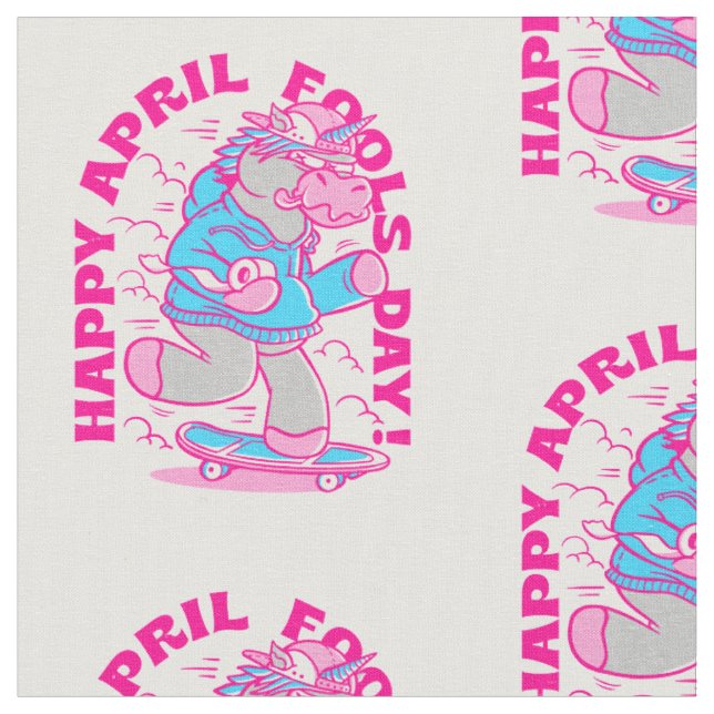 Tecido feliz mês de abril Fools Day unicórnio engraçado (Detalhe)