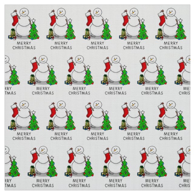 Tecido Feliz Natal 2 Árvore de Neve (Modelo)