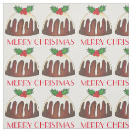 Tecido Feliz Natal Açúcar Pudim Pudim Holly Sai