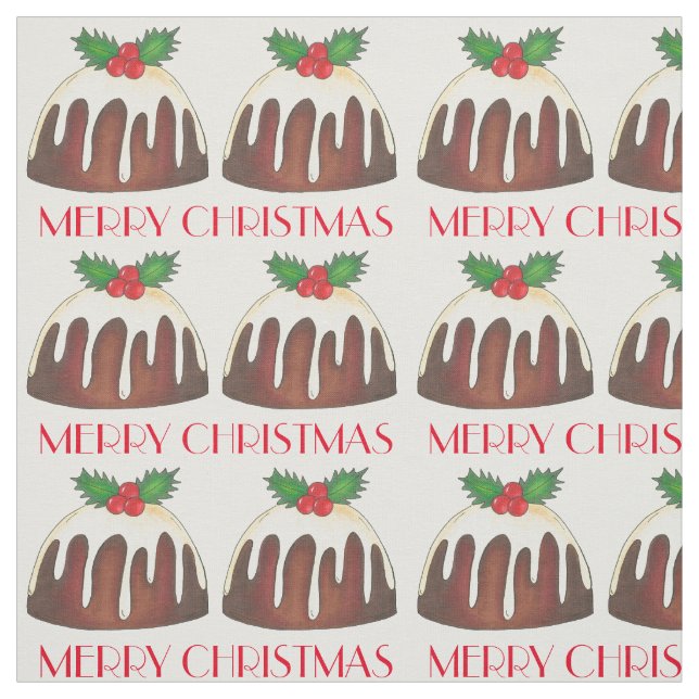 Tecido Feliz Natal Açúcar Pudim Pudim Holly Sai (Modelo)