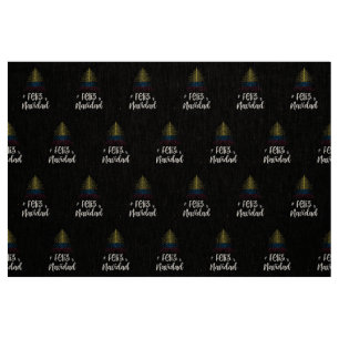 Tecido Feliz Natal com a bandeira da Colômbia