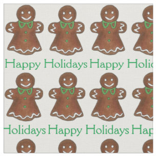 Tecido Feliz Natal Feriados Gingercake Cookie Treatores d