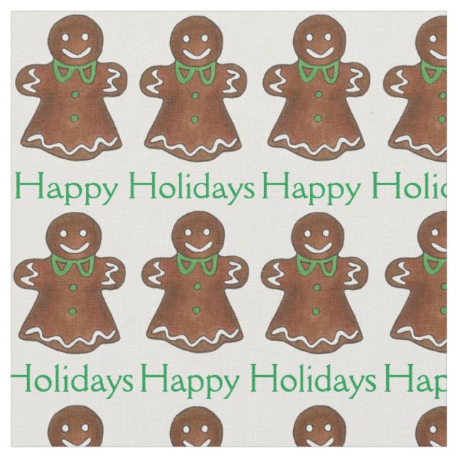 Tecido Feliz Natal Feriados Gingercake Cookie Treatores d (Detalhe)