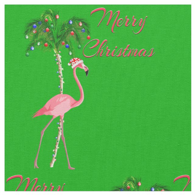 Tecido Feliz Natal Flamingo (Detalhe)