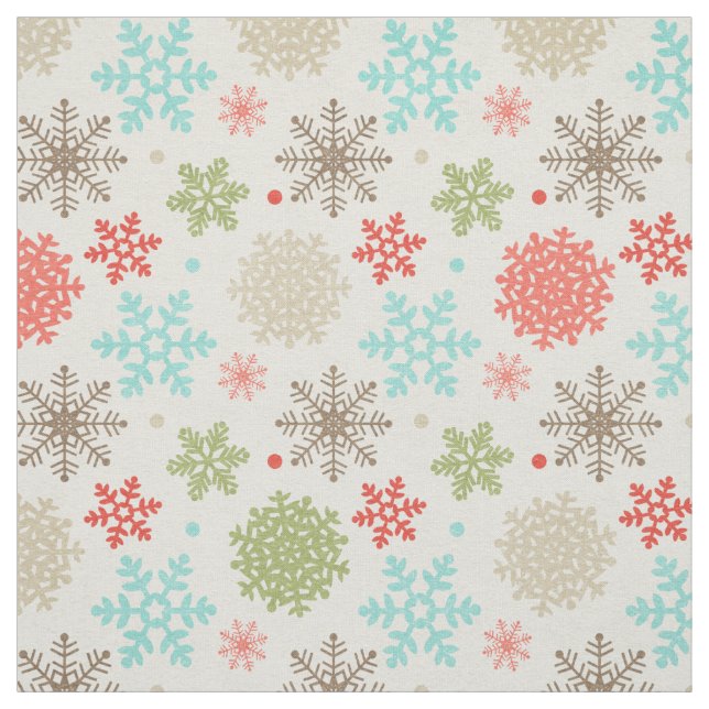 Tecido Feliz Natal Fox e Owl Snowflake (Modelo)