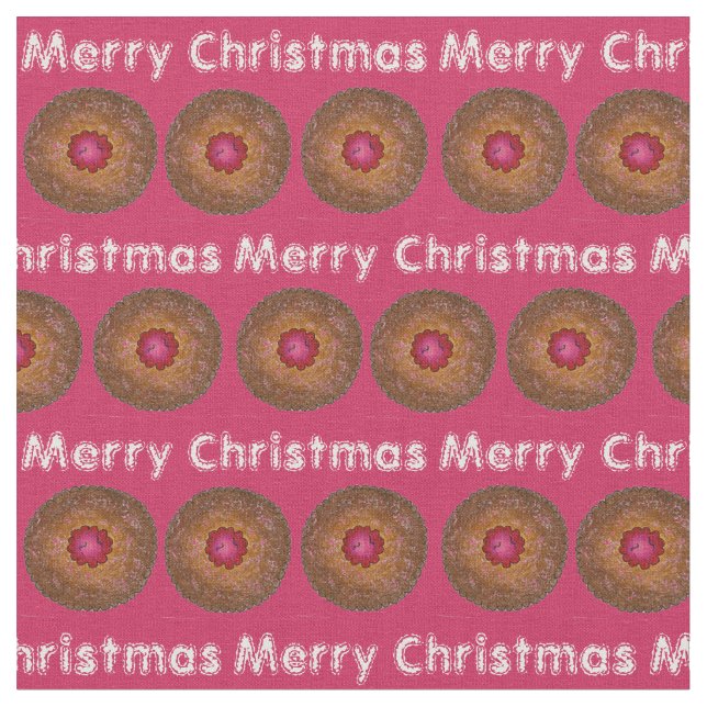 Tecido Feliz Natal Linzer Torte Cookie Baking (Detalhe)