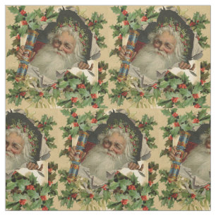 Tecido Feliz Natal Pai Natal Claus Antiquado clássico