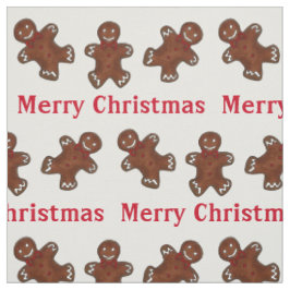 Tecido Feliz Natal Pão Gingerido Homem Homens