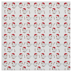 Tecido Feliz Pintinho de Natal com Papai Noel