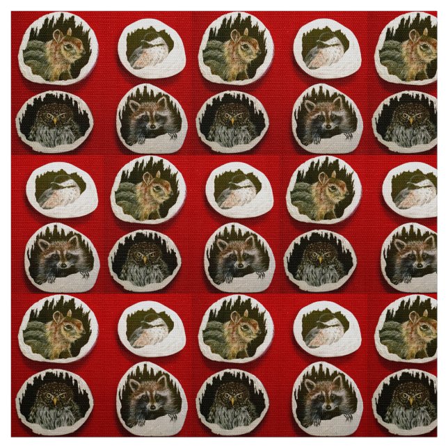 Tecido Felizes Amigos de inverno (Modelo)