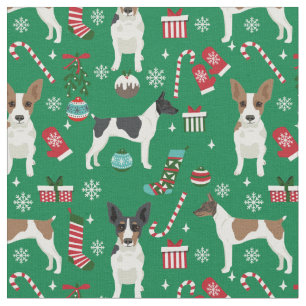 Tecido feriado de natal de cão aterrador