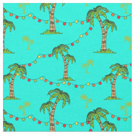 Tecido Feriados de Natal Palm Trees e Luzes de Fada