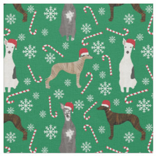 Tecido férias de Natal com cães brancos