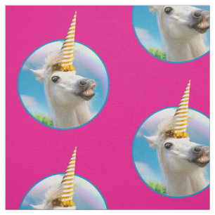 Tecido Festa De Cavalo Unicórnio E Arco-Íris