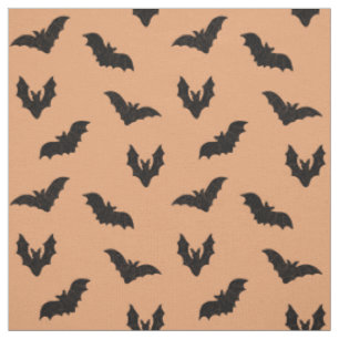 Tecido Festa de Halloween Vintage Laranja Preto Assustado