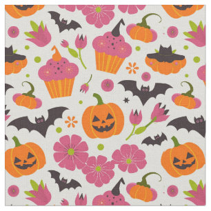 Tecido Festivo Halloween   Cupcakes, Pumpkin & Bats