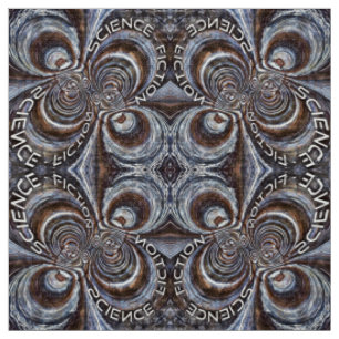 Tecido Ficção Científica Fractal Enferrujada