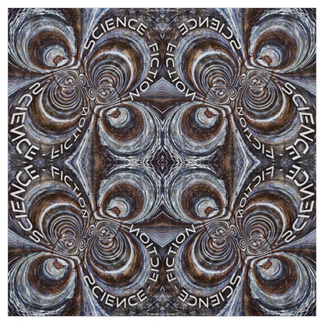 Tecido Ficção Científica Fractal Enferrujada (Modelo)
