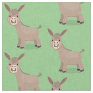 Tecido Figura de desenho animado em miniatura feliz e bon