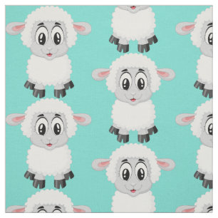 Tecido Filhos de bebês de ovelha lindos e coloridos