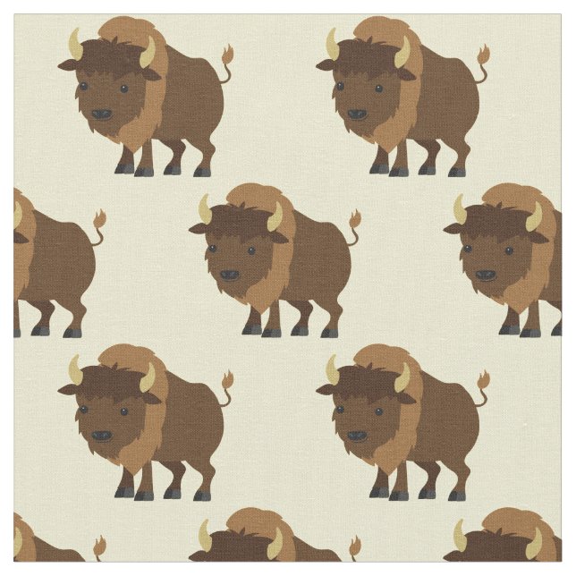 Tecido Filhos de Cartoon Bison de Bisonte (Detalhe)