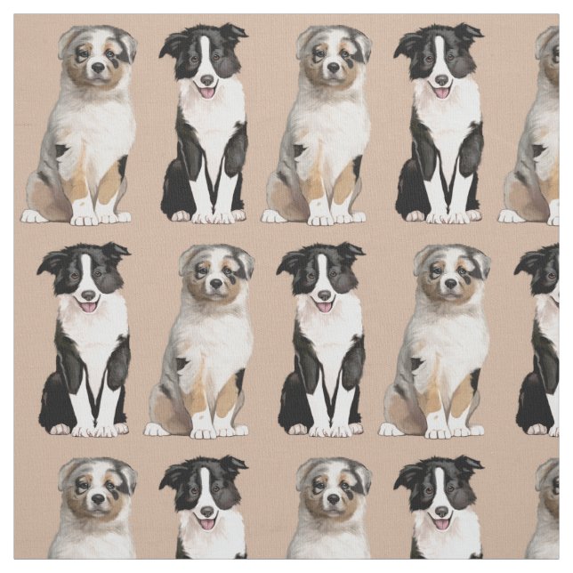 Tecido Filhote de cachorro australiano e border collie do (Modelo)
