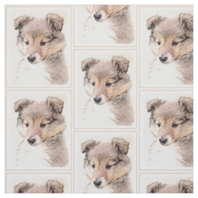 Tecido Filhote de cachorro do Sheepdog de Shetland que (Modelo)