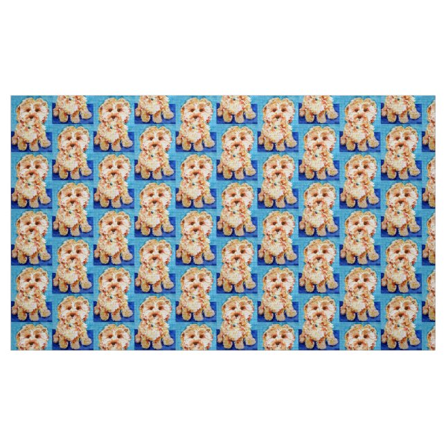 Tecido Filhote de cachorro "Ollie" de Cavapoo. (Fat Quarter)
