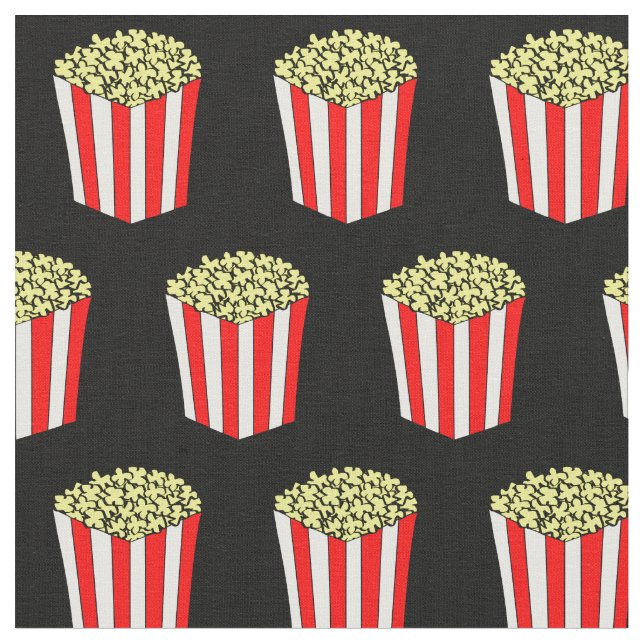 Tecido Filme Theater Popcorn Box Retro Black Patterno (Detalhe)