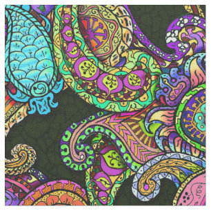 Tecido Fio de mescla paisley em grandioso preto