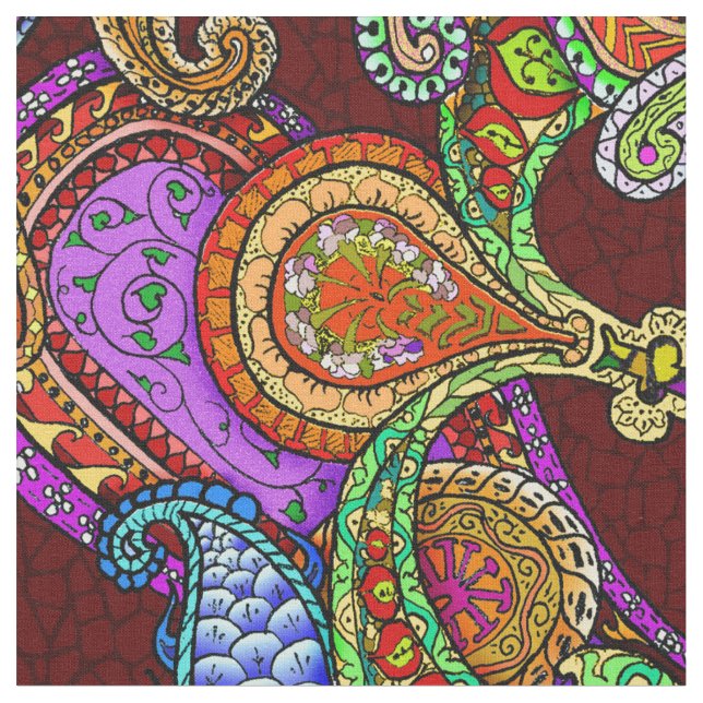 Tecido Fio de mescla paisley grandioso (Detalhe)