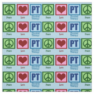 Tecido Fisioterapeuta da pinta do amor da paz