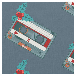 Tecido fita cassete de música de natais vintages