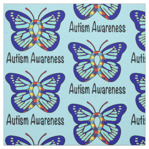 Tecido Fita da consciência da borboleta do autismo