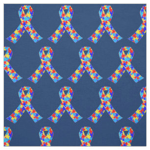 Tecido Fita de Sensibilização do Autismo Azul