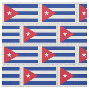 Tecido Flag Cuba art White Red Star