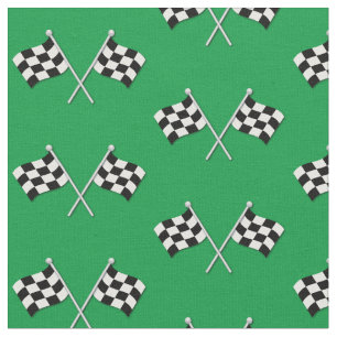 Tecido Flags de corrida verde