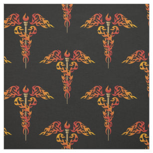 Tecido Flames Caduceus