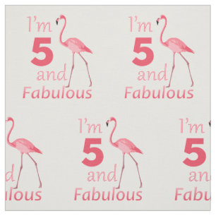 Tecido Flamingo cor-de-rosa bonito do 5o aniversário dos