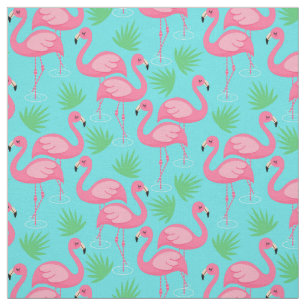 Tecido Flamingo cor-de-rosa lunático do paraíso tropica