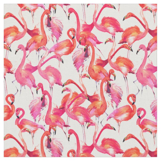 Tecido Flamingo da aguarela nas aguarelas (Detalhe)