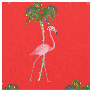 Tecido Flamingo de Natal