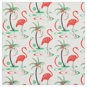 Tecido Flamingo de Natal Vermelho