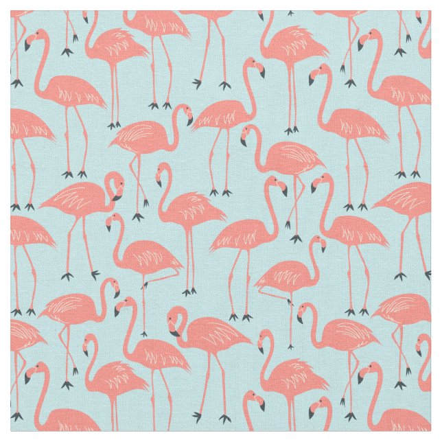 Tecido Flamingo Desenhado à Mão | Costura e Patchwork Tro (Detalhe)