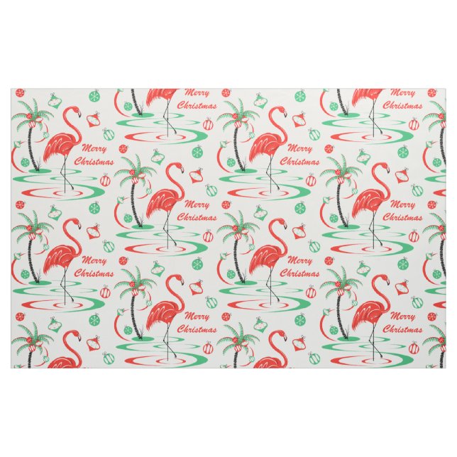 Tecido Flamingo Feliz Natal Vermelho Grande (Fat Quarter)
