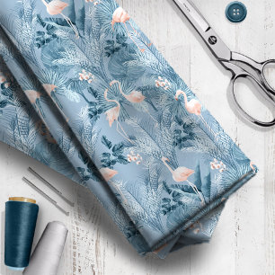 Tecido Flamingo Orchid Tropical Pattern Blue ID868
