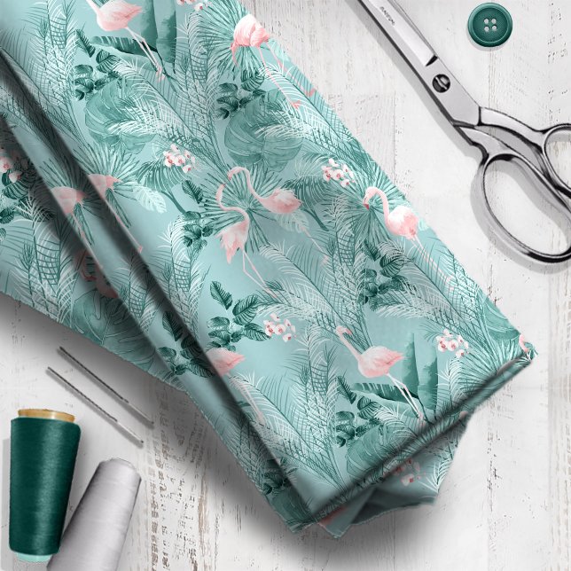 Tecido Flamingo Orchid Tropical Pattern Teal ID868 (Criador carregado)